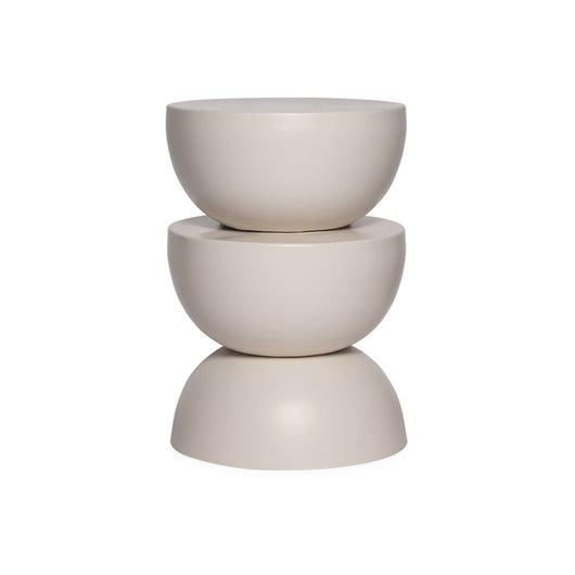 Tavolino  in metallo, crema