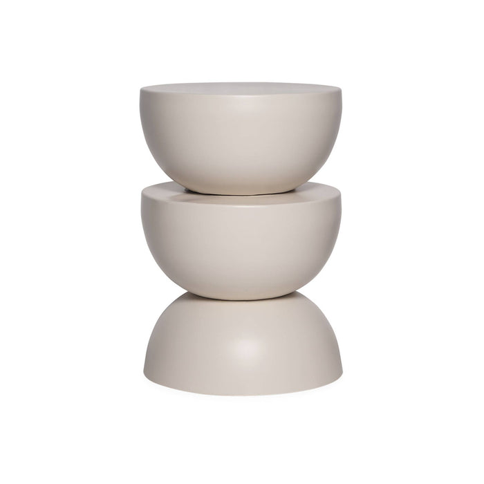 Tavolino  in metallo, crema