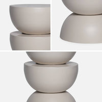 Tavolino  in metallo, crema