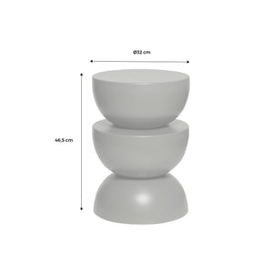 Tavolino  in metallo, crema