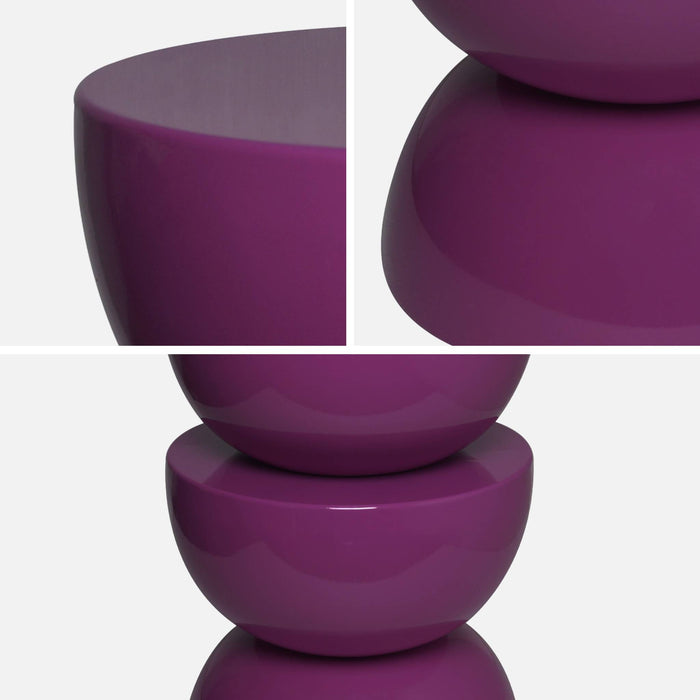 Tavolino in metallo effetto glassy, 46,5cm, viola