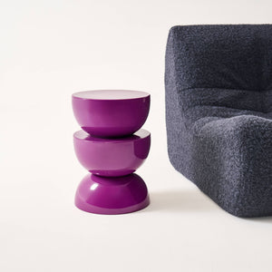 Tavolino in metallo effetto glassy, 46,5cm, viola