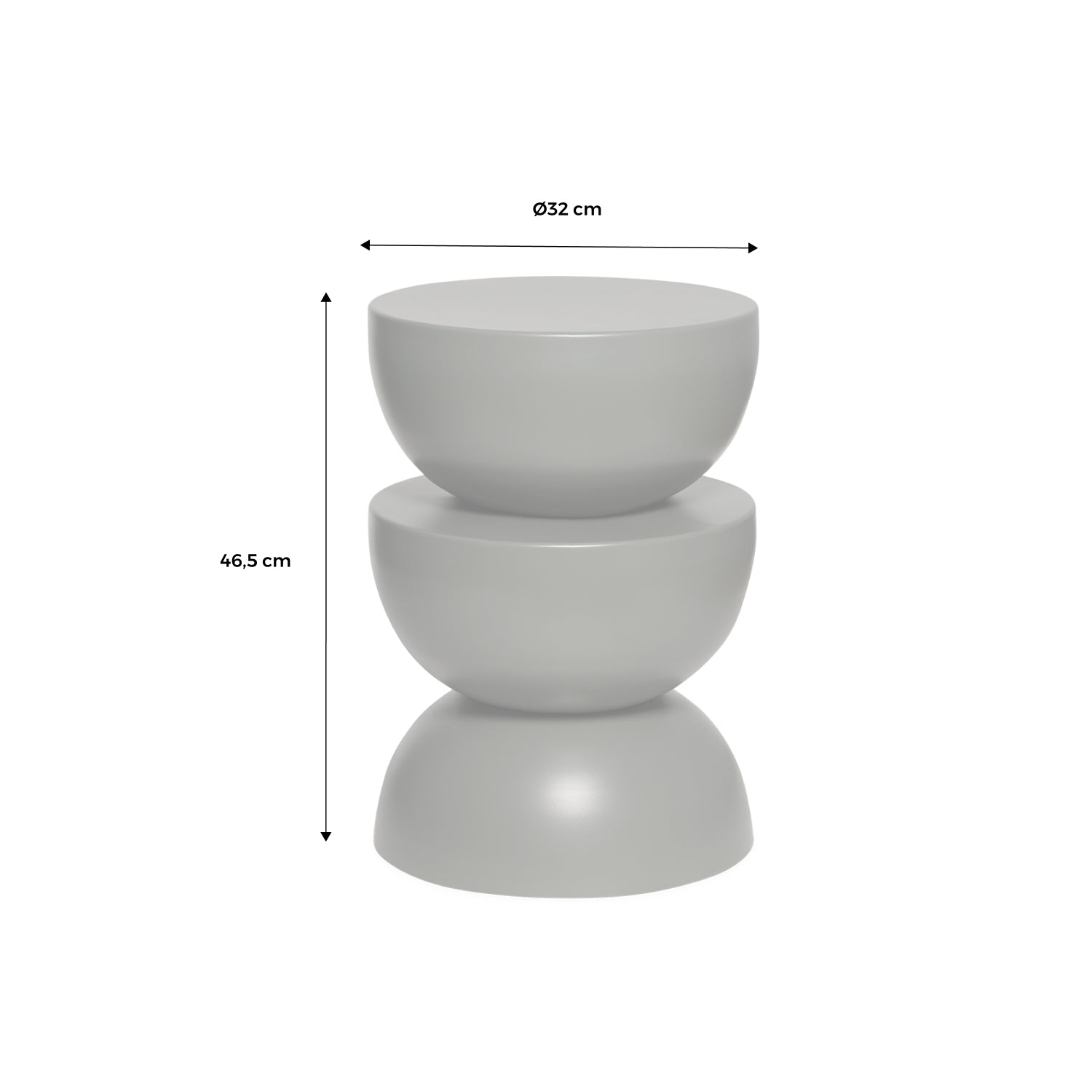 Tavolino in metallo effetto glassy, 46,5cm, viola