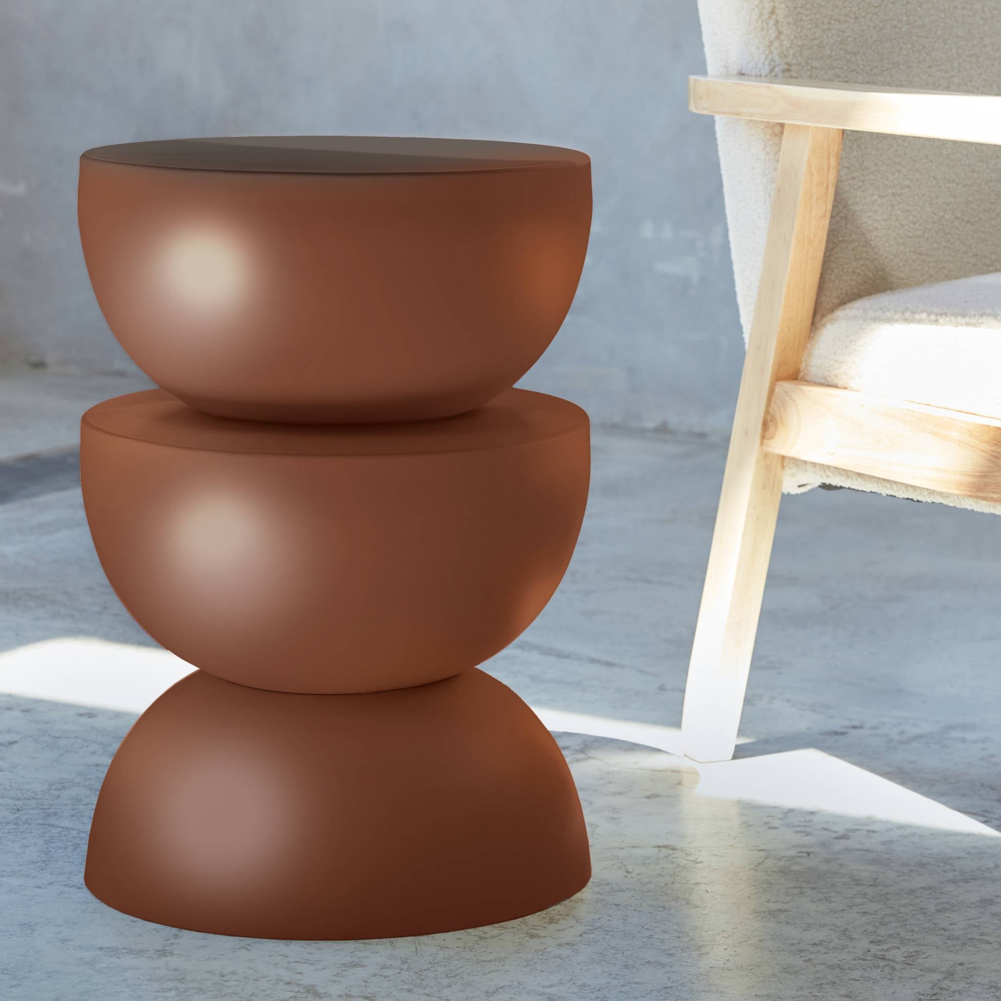 Tavolino  in metallo, terracotta