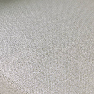 Poltrona tessuto schienale incurvato piedi metallo, bianco