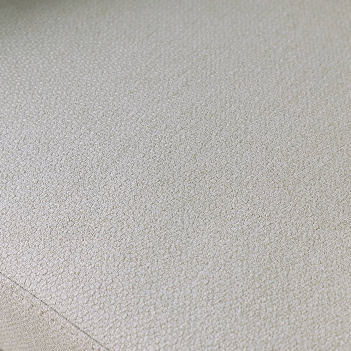 Poltrona tessuto schienale incurvato piedi metallo, bianco