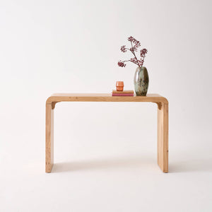 Consolle esotica in legno di acacia 120cm, marrone naturale