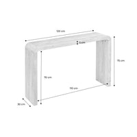 Consolle esotica in legno di acacia 120cm, noce