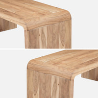 Tavolino rettangolare in legno massiccio di acacia, marrone naturale