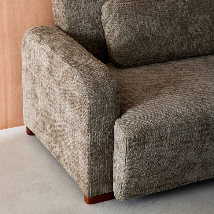 Divano letto 3 posti in tessuto, verde grigio