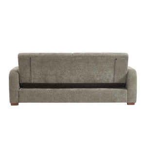 Divano letto 3 posti in tessuto, verde grigio