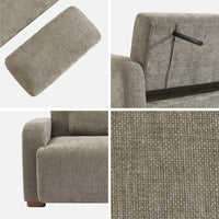 Divano letto 3 posti in tessuto, verde grigio