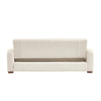 Divano letto 3 posti in tessuto, bianco sporco