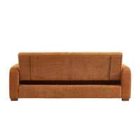 Divano letto 3 posti in tessuto, color ruggine