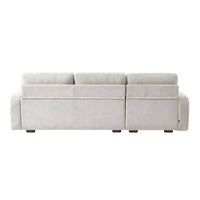 Divano angolare sinistro in tessuto semplice, 3 posti, grigio chiaro