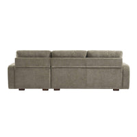 Divano angolare destro 3 posti tessuto, verde grigio