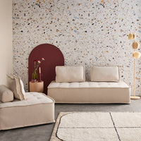 Set di poltrone per divano modulare in tessuto trapuntato a 3 posti,