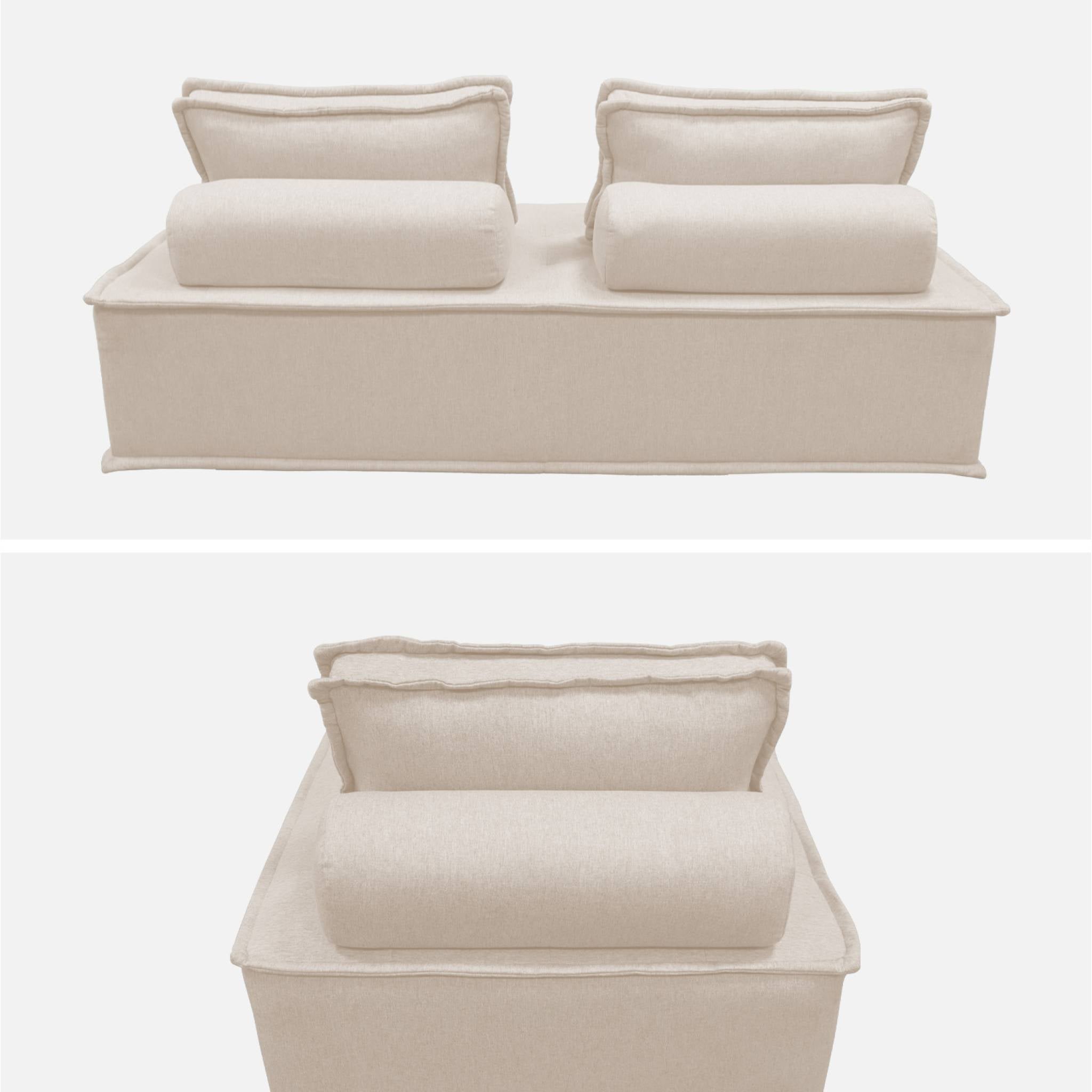 Set di poltrone per divano modulare in tessuto trapuntato a 3 posti,