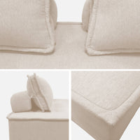 Set di poltrone per divano modulare in tessuto trapuntato a 3 posti,