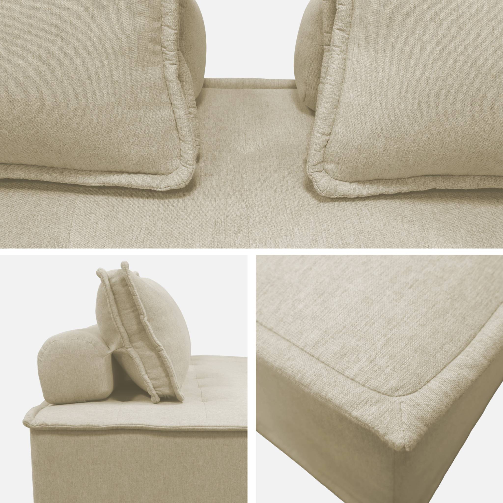 Poltroncina 2 posti per divano modulare in tessuto imbottito, set di