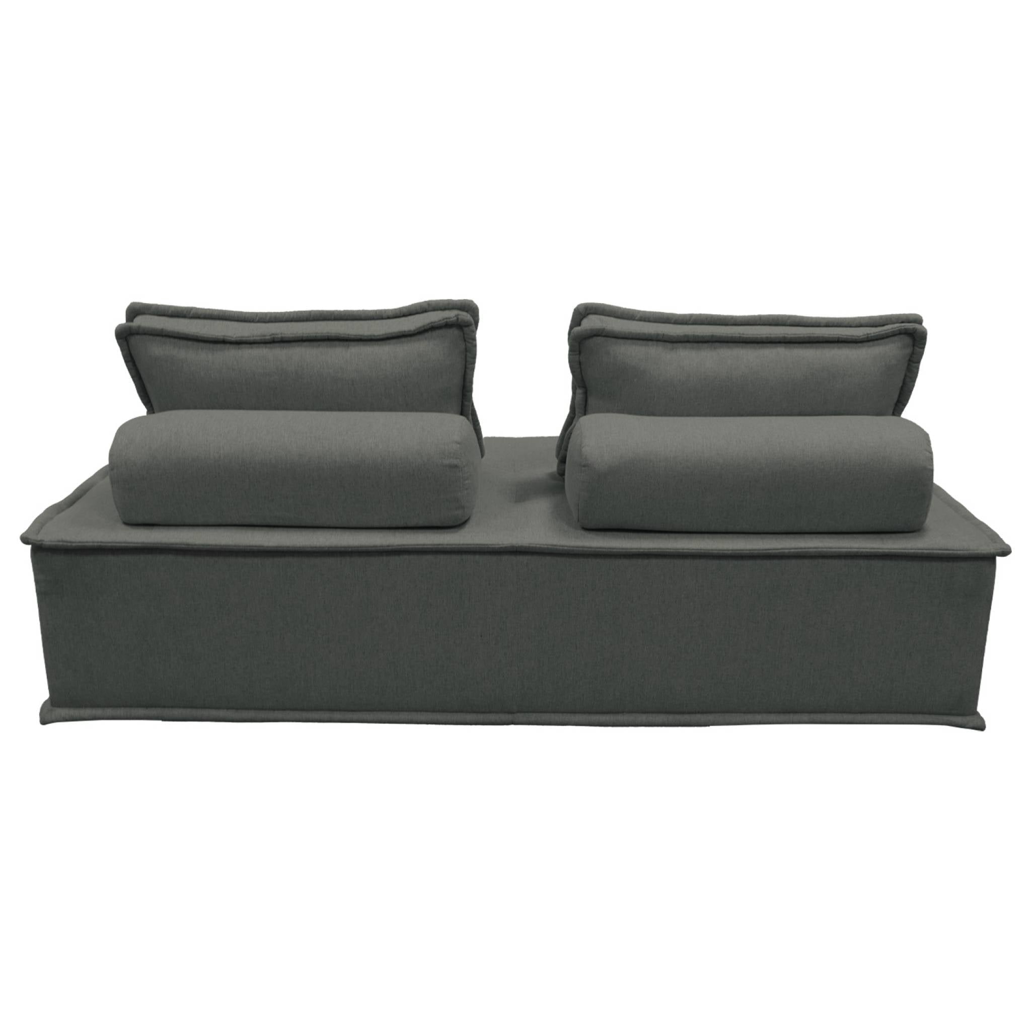 Poltroncina 2 posti per divano modulare in tessuto imbottito, set di