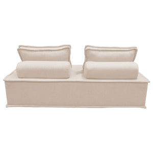 Set di 2 poltrone 2 posti in tessuto trapuntato crema | sweeek