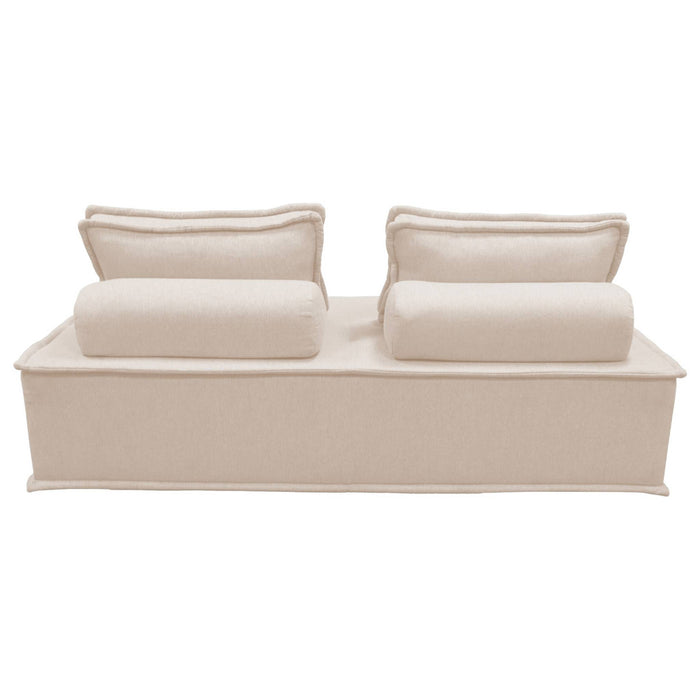 Set di 2 poltrone 2 posti in tessuto trapuntato crema | sweeek