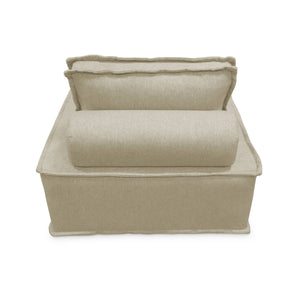 Set di 2 poltrone per divano modulare trapuntato, beige