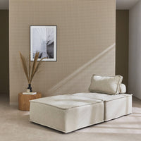 Set di 2 poltrone per divano modulare trapuntato, beige