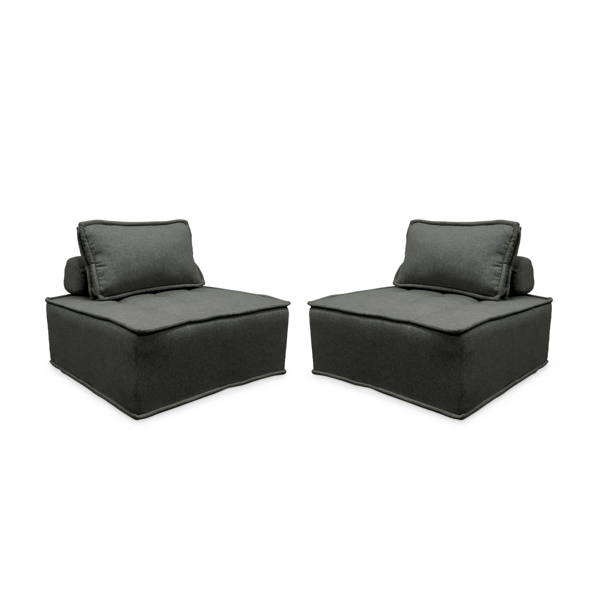 Divano modulare, 2 posti, grigio