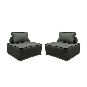 Divano modulare, 2 posti, grigio