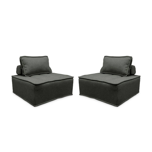 Divano modulare, 2 posti, grigio