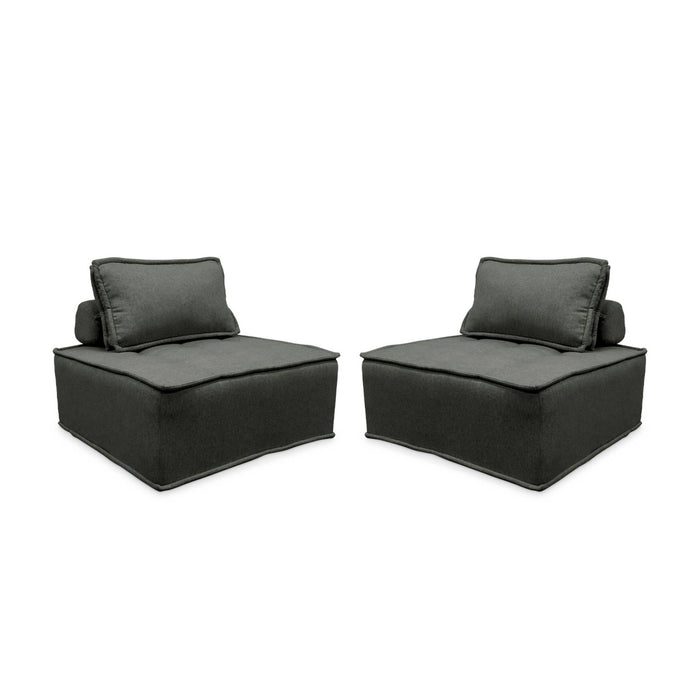 Divano modulare, 2 posti, grigio