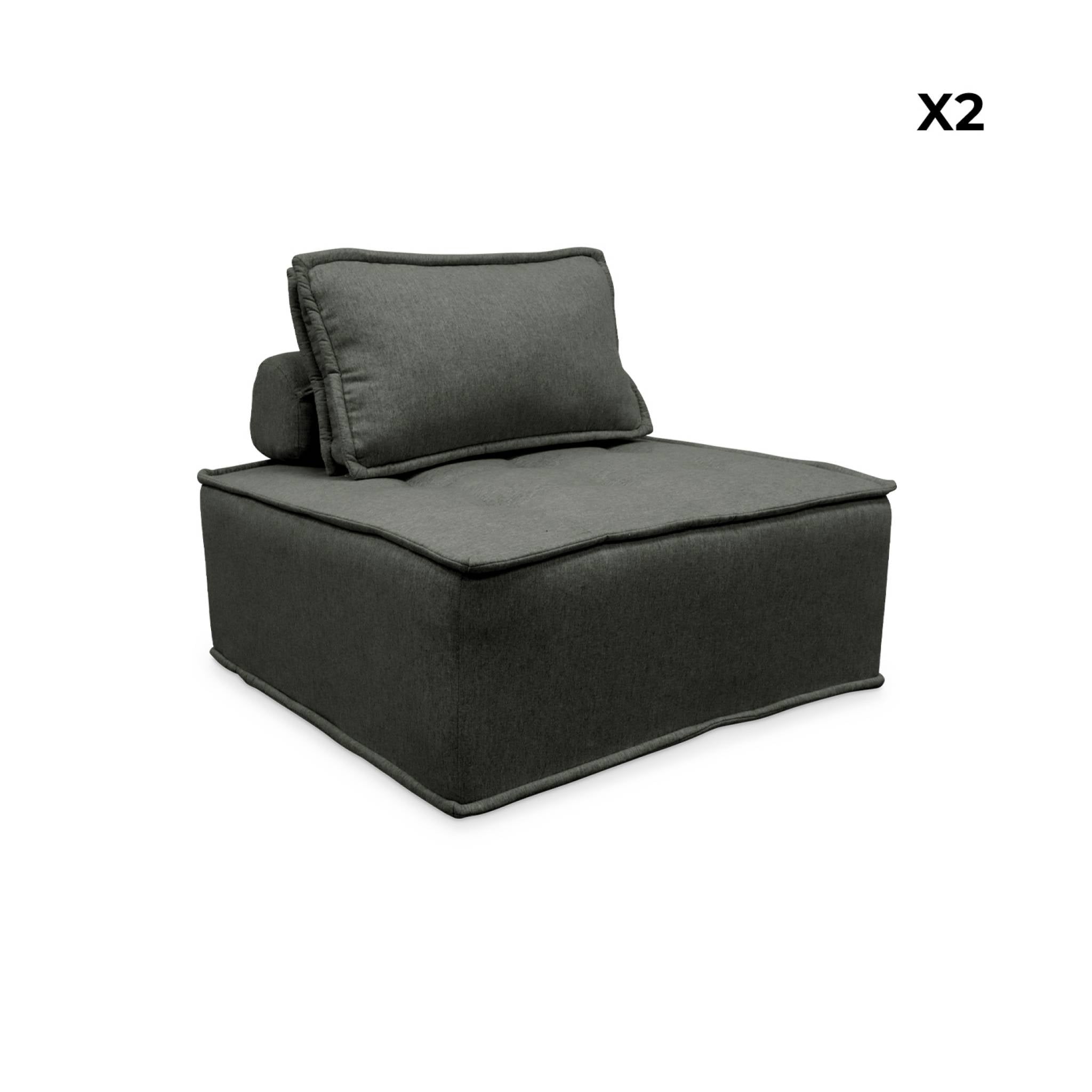 Divano modulare, 2 posti, grigio