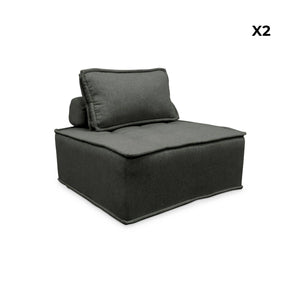 Divano modulare, 2 posti, grigio