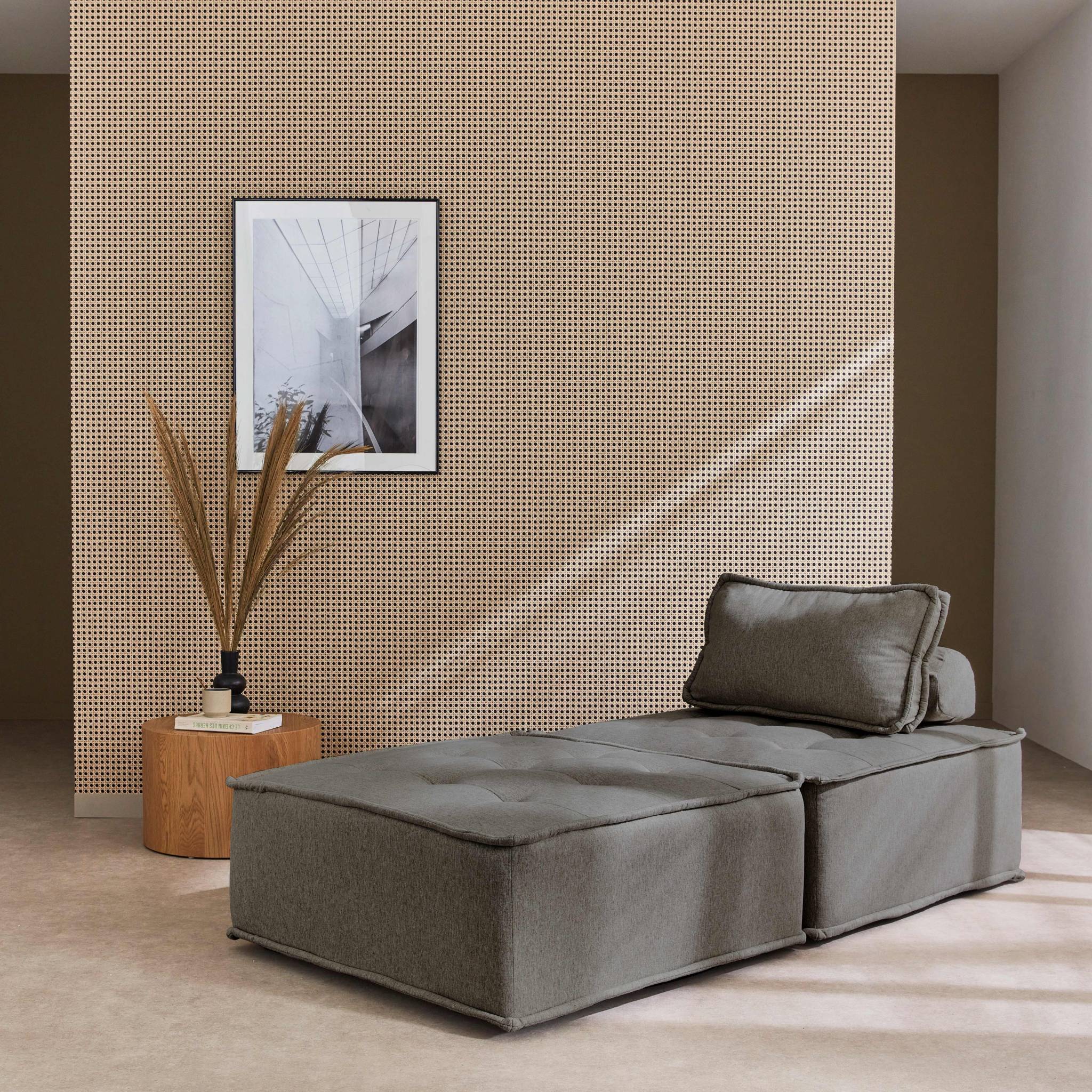 Divano modulare, 2 posti, grigio