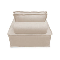 Set di 2 poltrone per divano modulare trapuntato, crema