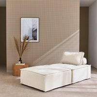 Set di 2 poltrone per divano modulare trapuntato, crema