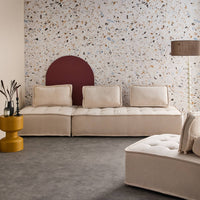 Set di poltrona per divano modulare in tessuto trapuntato 4 posti,