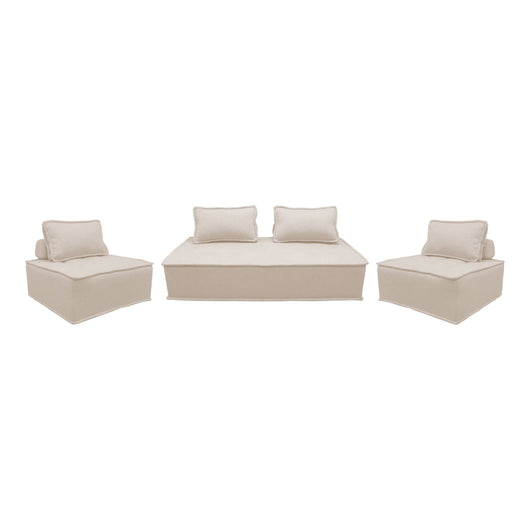 Set di poltrona per divano modulare in tessuto trapuntato 4 posti,