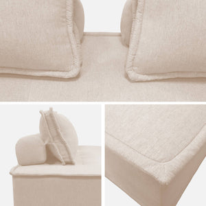 Set di poltrona per divano modulare in tessuto trapuntato 4 posti,