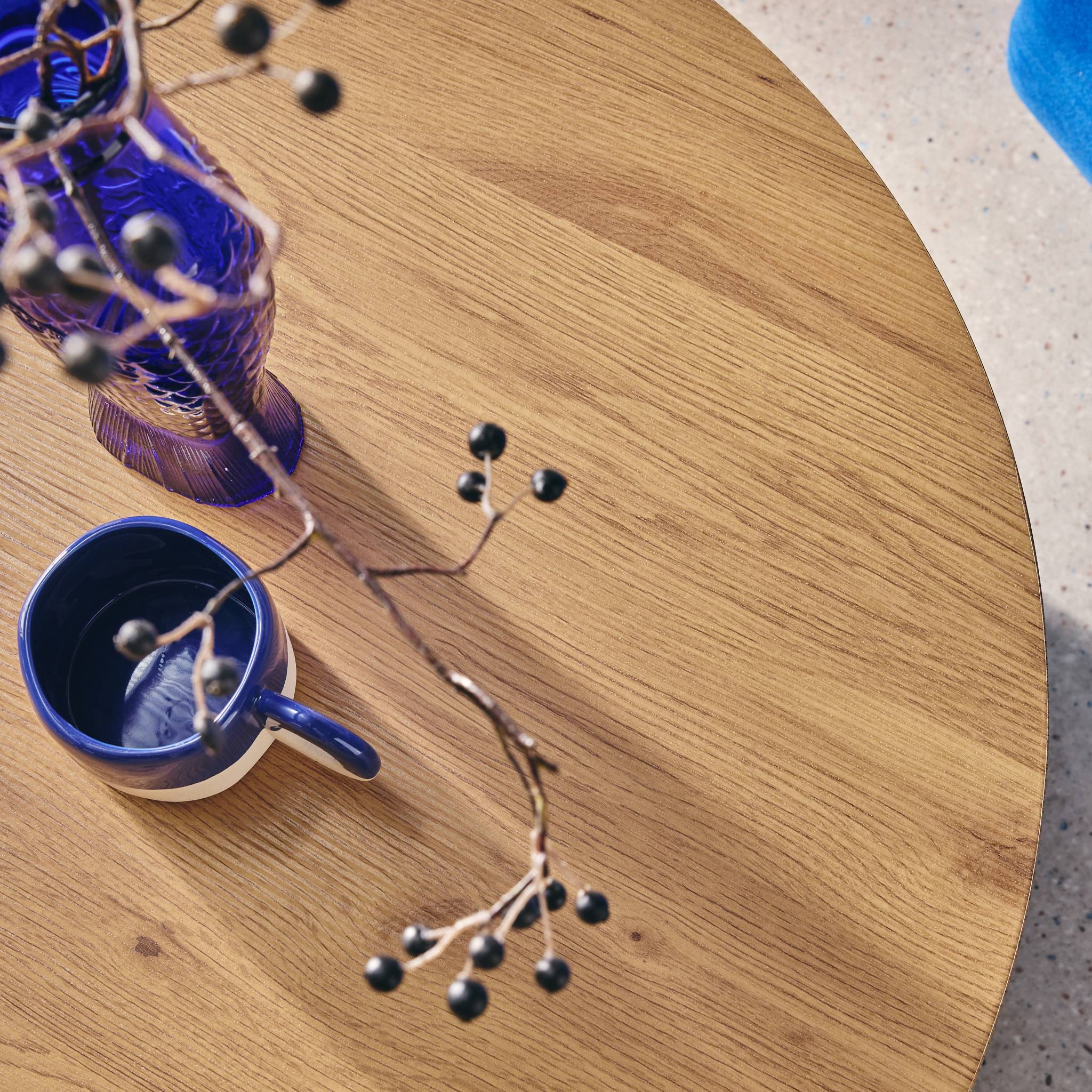 Tavolino rotondo, quercia