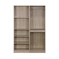 Armadio modulare con 2 elementi, marrone naturale