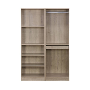 Armadio modulare con 2 elementi, marrone naturale