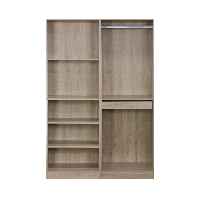 Armadio modulare con 2 elementi, marrone naturale