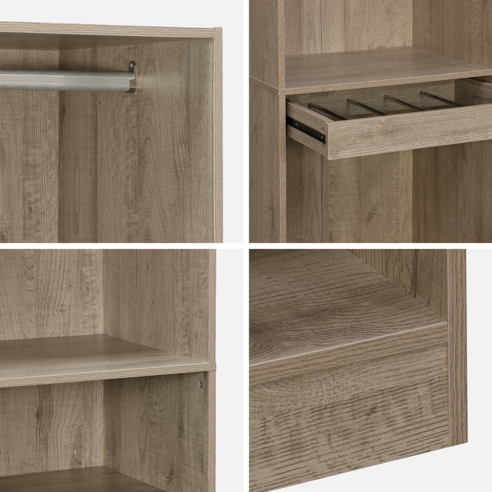 Armadio modulare con 2 elementi, marrone naturale