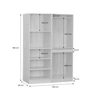 Armadio modulare con 2 elementi, marrone naturale