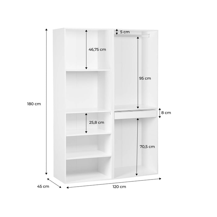 Armadio modulare con 2 elementi, bianco