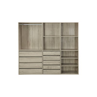 Armadio guardaroba modulare, 3 elementi, marrone naturale