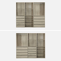 Armadio guardaroba modulare, 3 elementi, marrone naturale